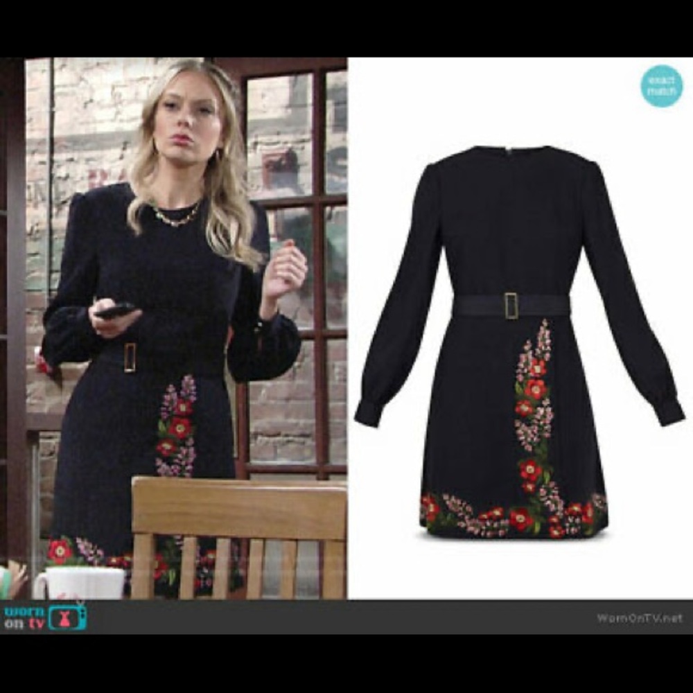 Ted Baker Siliia Kirtstenbosch Embroidered Wrap Dr